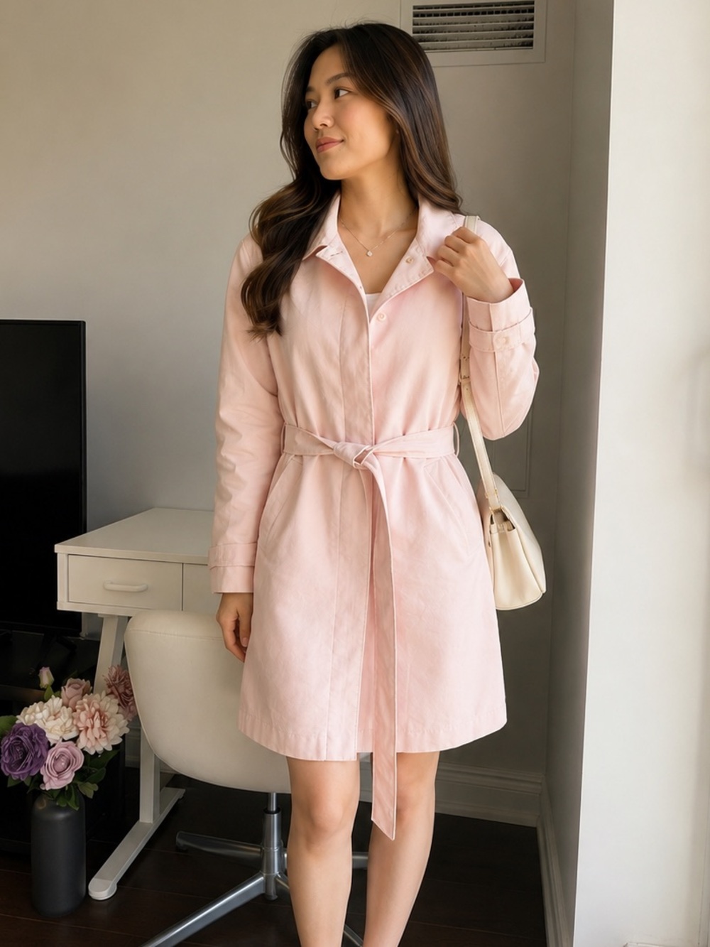 Ralph Lauren Pale Pink Belted Mini Dress